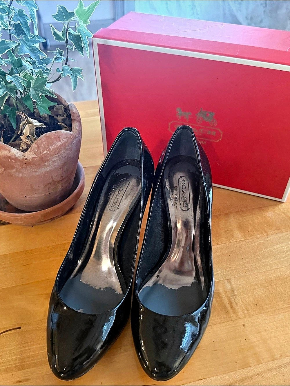 Coach Patent Pumps in Black